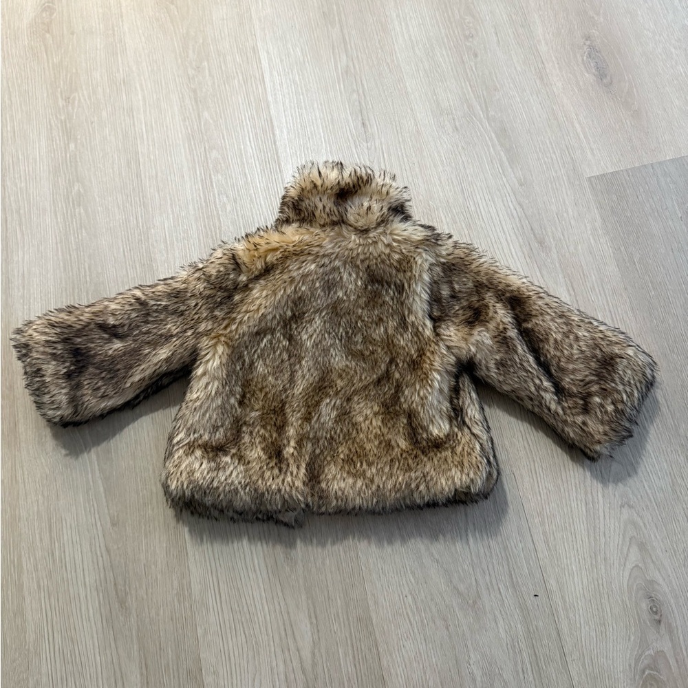 Mud Pie Faux Fur Tan Kids Jacket - Picture 4 of 8